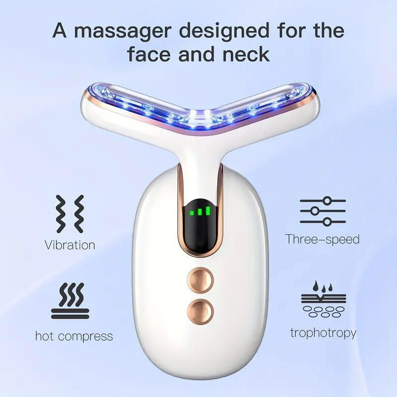 Rechargeable Facial Massager, 3 Massage Modes Face and Neck Massager, Home Facial Skin Care Tools, Gift for Girls Holiday