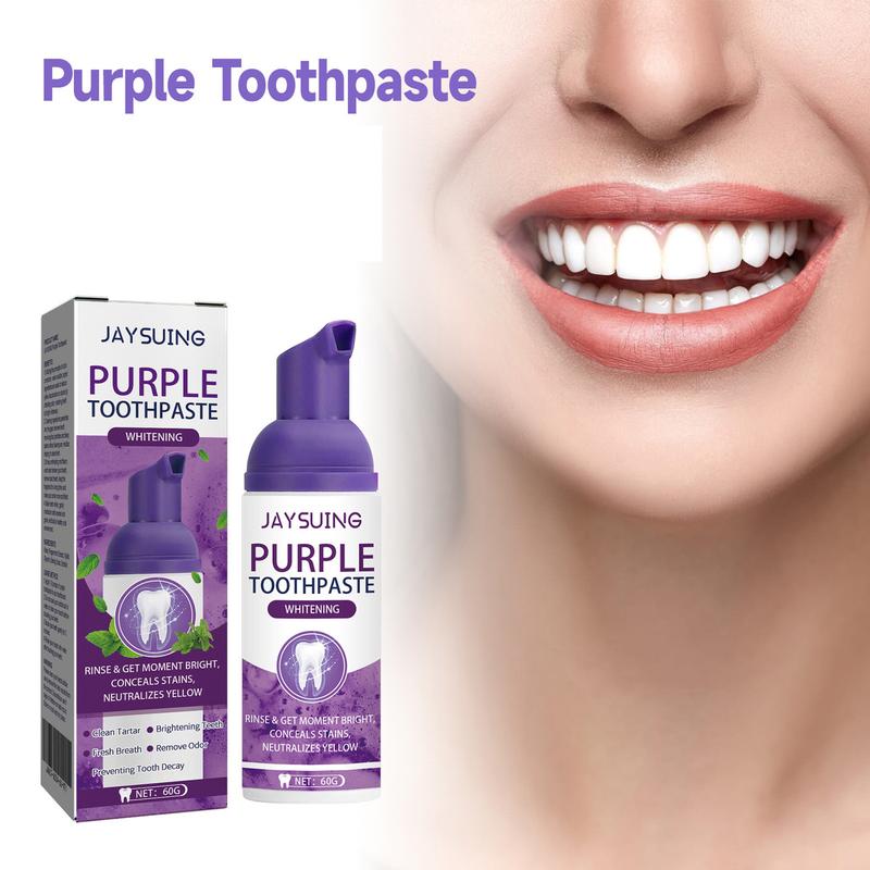 JAYSUING Purple Toothpaste For Cleaning Teeth Stains And Reducing Bad Breath Oral Daily