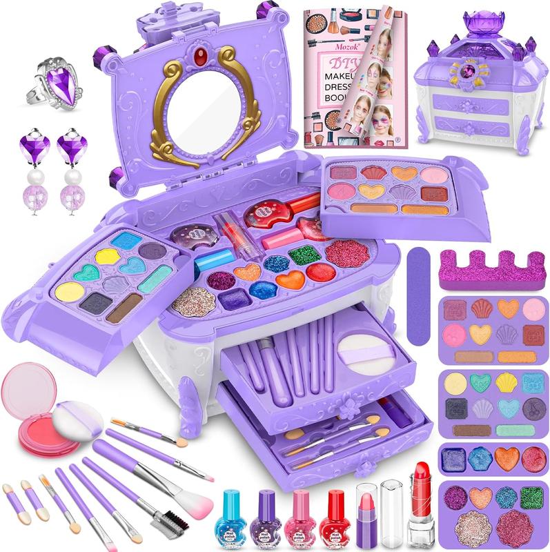 Christmas gift Flower Shaped Makeup Set for Girls - Non Toxic, Washable, Mirror Included - Christmas Gift for Kids Case Fragrance Case Fragrance