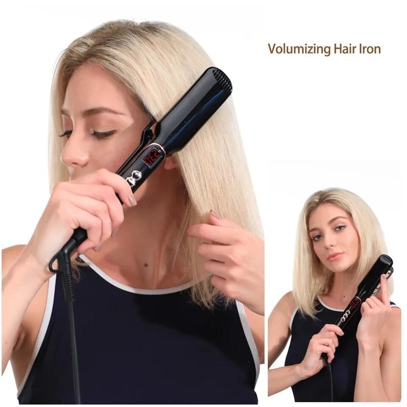 AIKO PRO 2-in-1 Hair Volumizing Iron Hair Straightener Ceramic Crimper Corrugated Curler Volumizer