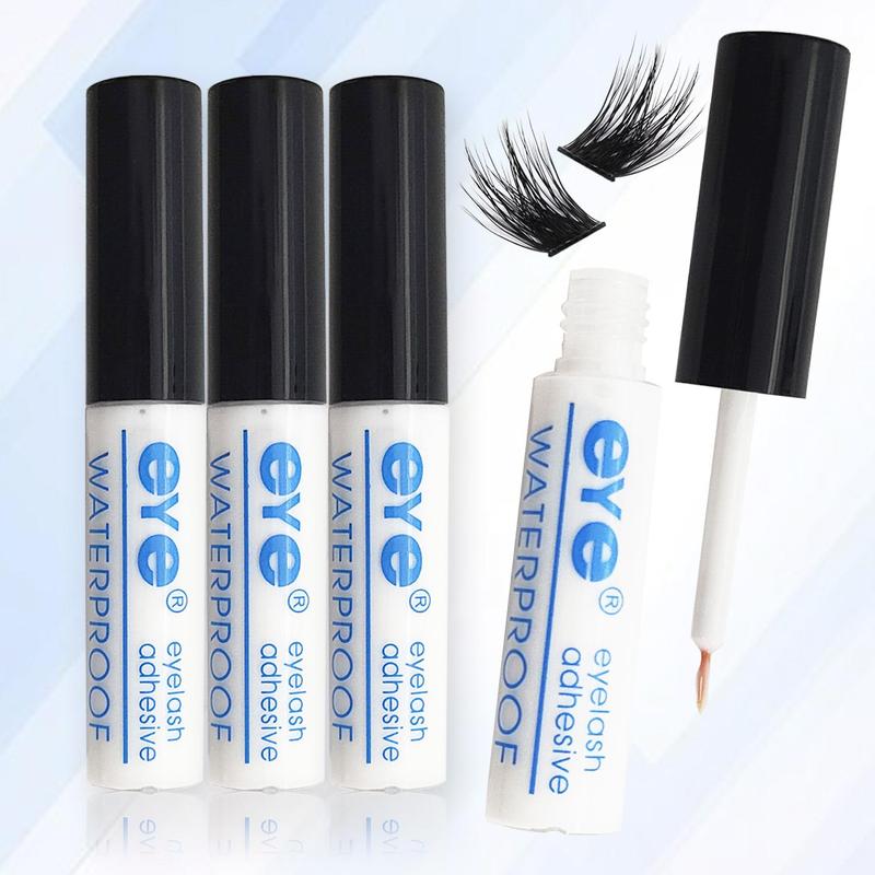 Waterproof Long Lasting White Eyelash Glue, 3 Counts set Quick Drying Strong Hold Eyelash Extension Glue, Professional Eye Makeup Tool for Women