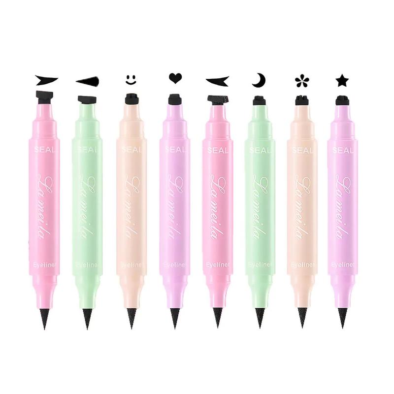 Dual-ended Eyeliner Stamps, 8 Counts set Waterproof Liquid Eyeliner Seal Stamp, Long Lasting Eyeliner Pen for Eye Makeup Decoration, Summer Cosmetic Products, Eye Makeup Products, The Eyebrow Expert