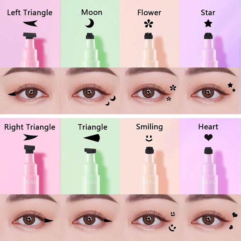 Dual-ended Eyeliner Stamps, 8 Counts set Waterproof Liquid Eyeliner Seal Stamp, Long Lasting Eyeliner Pen for Eye Makeup Decoration, Summer Cosmetic Products, Eye Makeup Products, The Eyebrow Expert