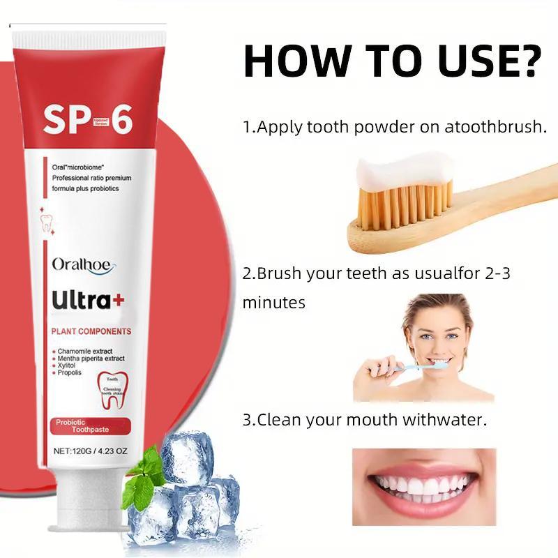 3pcs Toothpaste SP-6 Oral HealthManagement, Fresh Breath，Probiotic  Toothpaste, Deep Cleaning Care Toothpaste