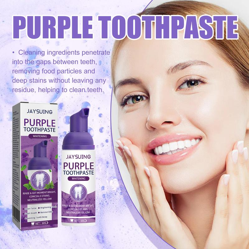 JAYSUING Purple Toothpaste For Cleaning Teeth Stains And Reducing Bad Breath Oral Daily