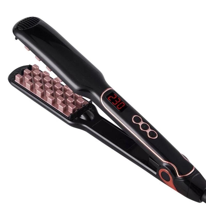 AIKO PRO 2-in-1 Hair Volumizing Iron Hair Straightener Ceramic Crimper Corrugated Curler Volumizer