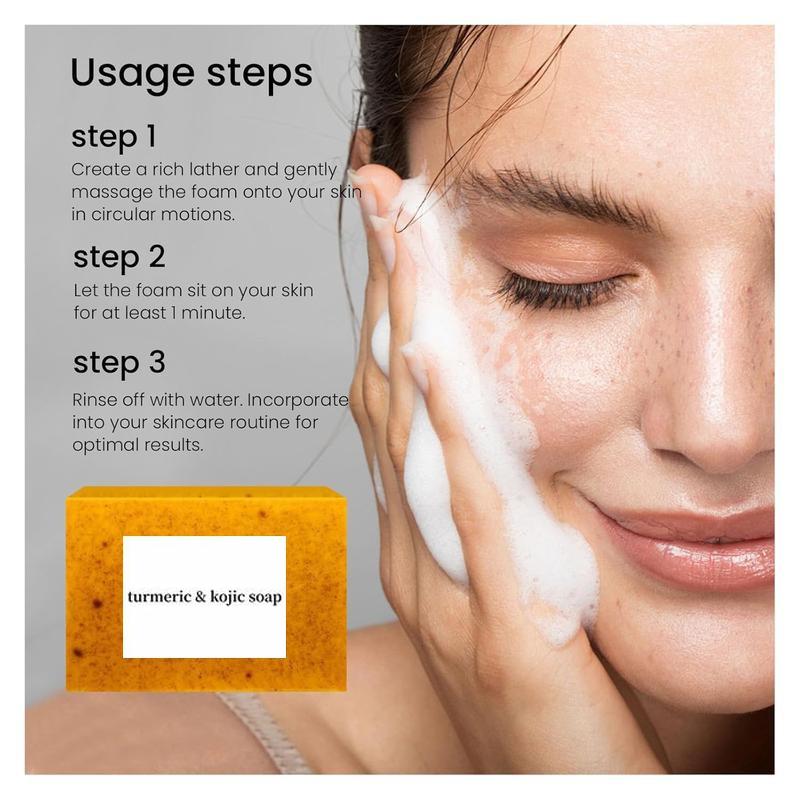 3PCS Lemon Turmeric Kojic Acid Soap, Soap Body Wash Lemon Flawless Organic