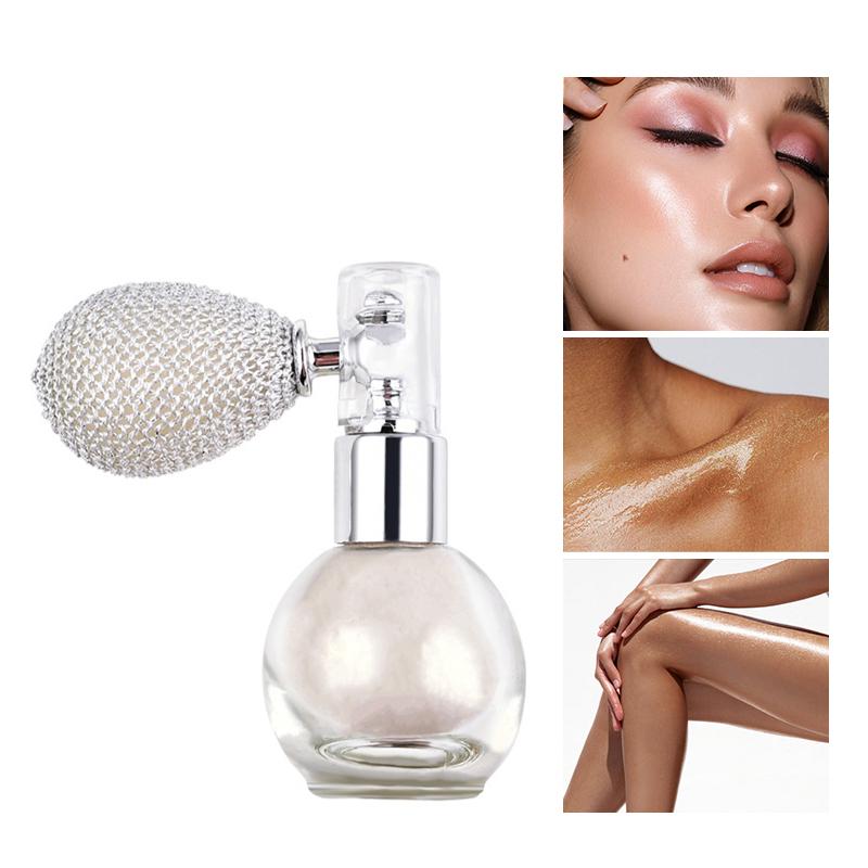 Diamond Highlighter Powder Spray Waterproof High Gloss Glitter Body Bronzer Highlight Powder Face Contour Illuminator Makeup Shimmer Cosmetic,Shimmer Sparkle Powder Makeup Spray, For Face Body Cosmetic Oil Pearl