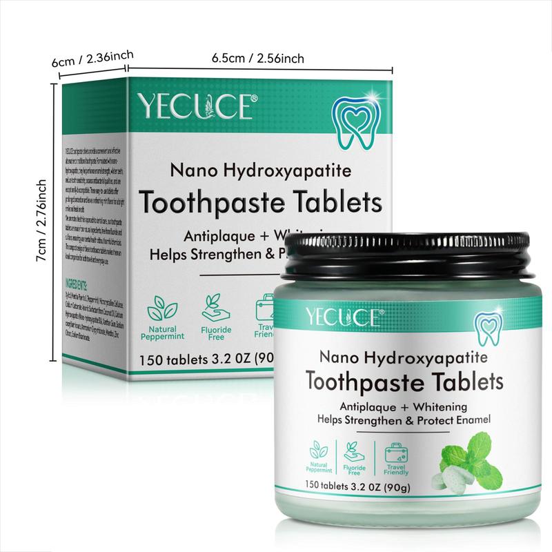 Nano Hydroxyapatite Toothpaste Tablets, 1 2 Boxes Natural Mint Flavor Toothpaste Pills, Dental Care Product for Home & Travel, Christmas Gift