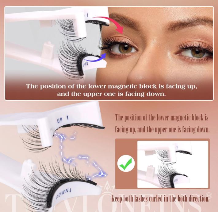 Magnetic Eyelashes Magnetic Lashes with Applicator No Glue or Eyeliner Clear Band Magnetic Eyelashes Look Like Lash Extension Natural Lashes