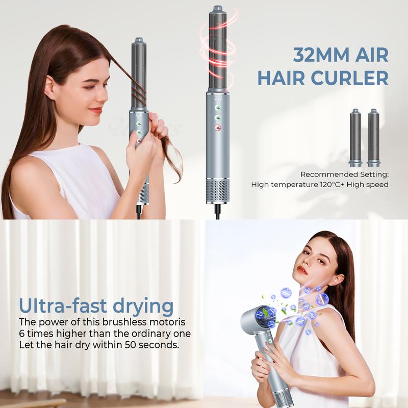 5-in-1 High-Speed Hot Air Hair Dryer Brush: 110000RPM, 20m s Airflow, 0.75LB Aluminum, Ionic Blow Dryer for Styling & Curling,Christmas Winter Gifts & New Year Gifts.