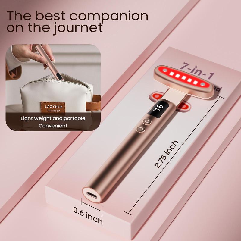 Neck&Face Skin Lifting&Firming Skincare Massager, 7-in-1 Facial Beauty Tool, Portable SkinCare, 7 Color Ficial Massage Tool, 1 Count Neck Beauty Product,