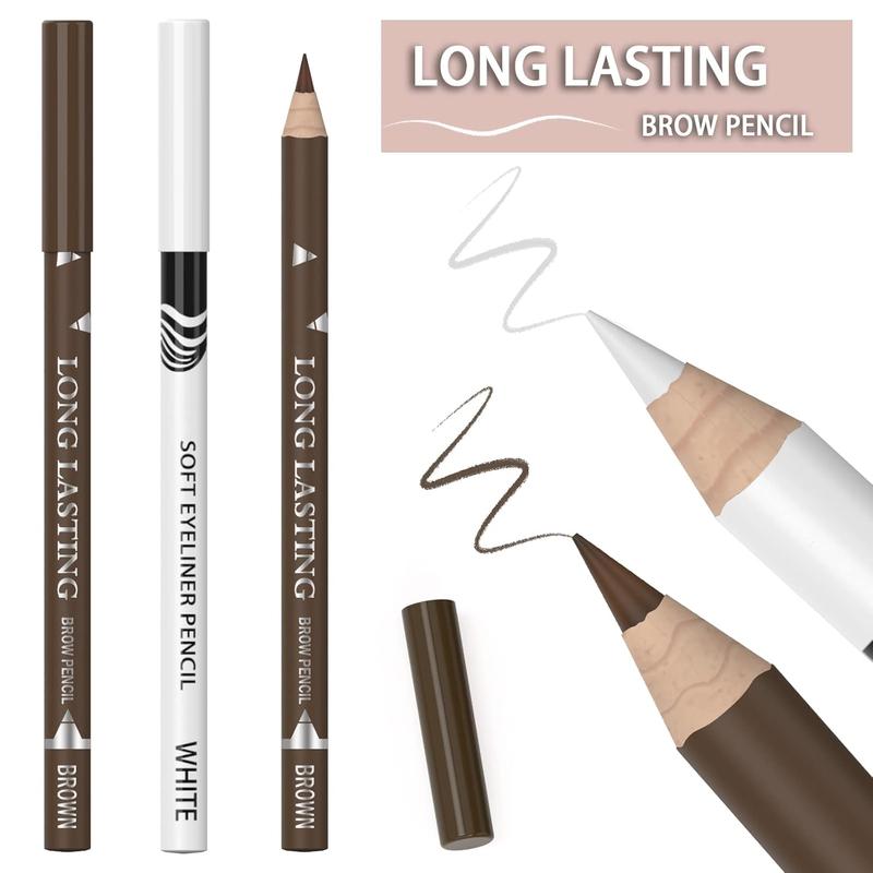 6 count Dark Brown Eyebrow Pencil Eyeliner Set, Waterproof Eye Brow Pencil, Easy to Coloromen Women Professional Eyebrow Pencil Smudge Proof Long Lasting Makeup Eye Liners