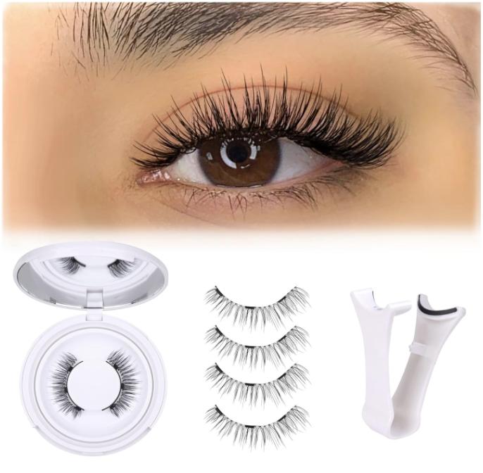 Magnetic Eyelashes Magnetic Lashes with Applicator No Glue or Eyeliner Clear Band Magnetic Eyelashes Look Like Lash Extension Natural Lashes