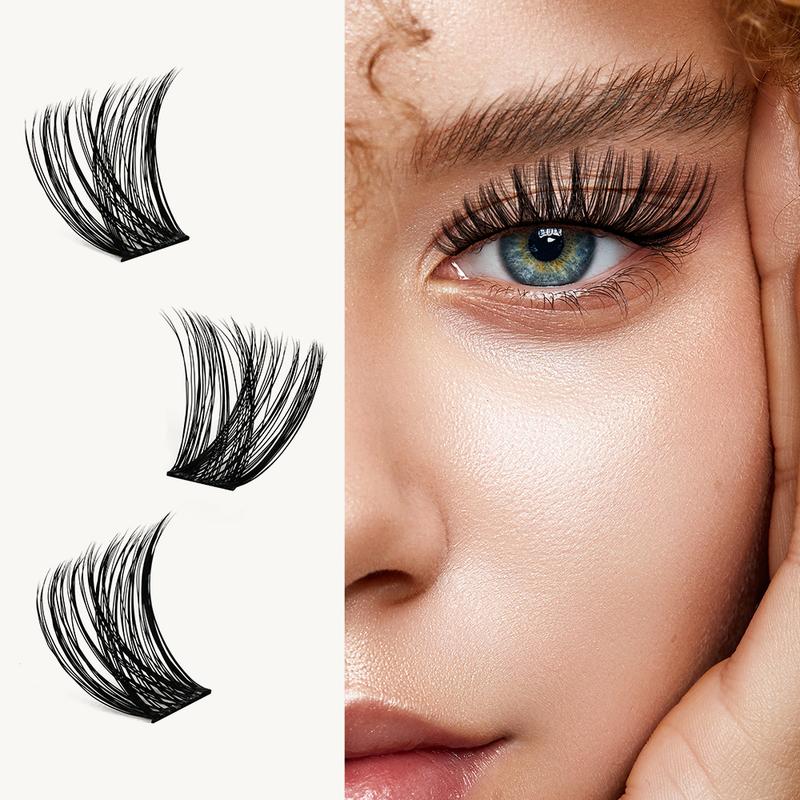 Christmas Gift KEYYOU DIY Lash Clusters Volume Lash Extensions Wispy Comfortable Cluster Lashes Eyelash Extensions Makeup Cosmetic Easy DIY at Home