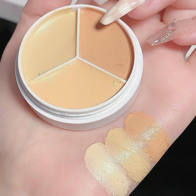 3 Color Concealer, Long Lasting Full Coverage Flawless Makeup Concealer, Lightweight Concealer Cream, Cosmetic Supplies, Makeup Palette, Makeup Products