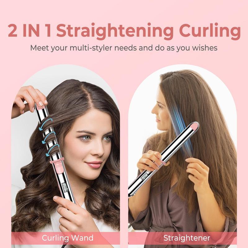 Professional Flat Iron Hair Straightener for Christmas Gift, Durable Titanium Hair Straightening Ionic Fast Heating Hair Tools, Comfort 2 in 1 Curler & Straightener for Fall, Hair Accessories, Winter Gifts