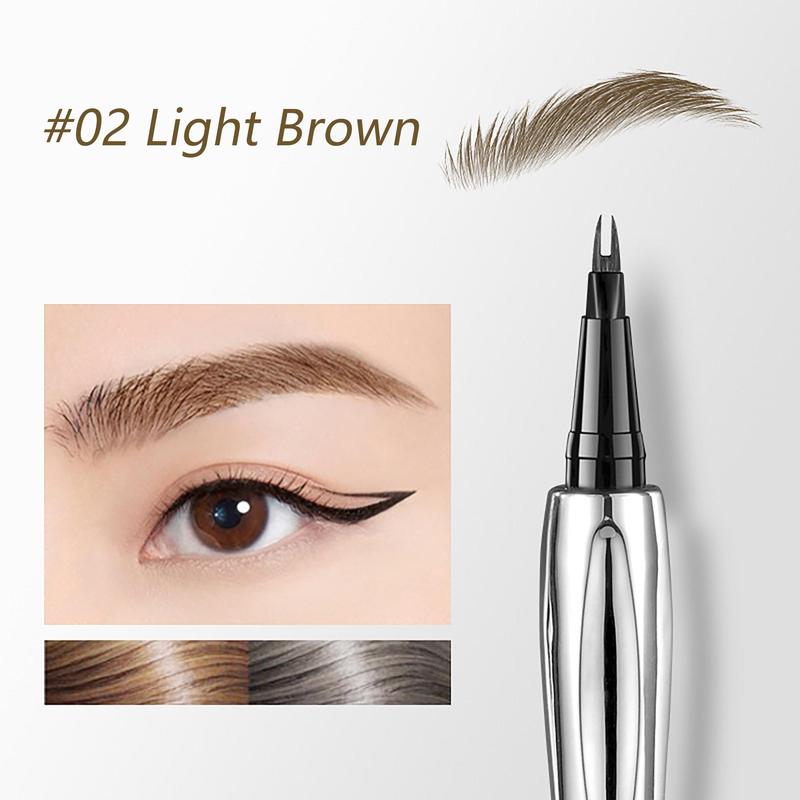 Two Hairpin Tip Long Lasting Eyebrow Pencil, 2 Counts Waterproof Eyebrow Pencil, Brow Styling Brush, High Pigmented Brow Shading & Filling Pencil, Makeup Tool