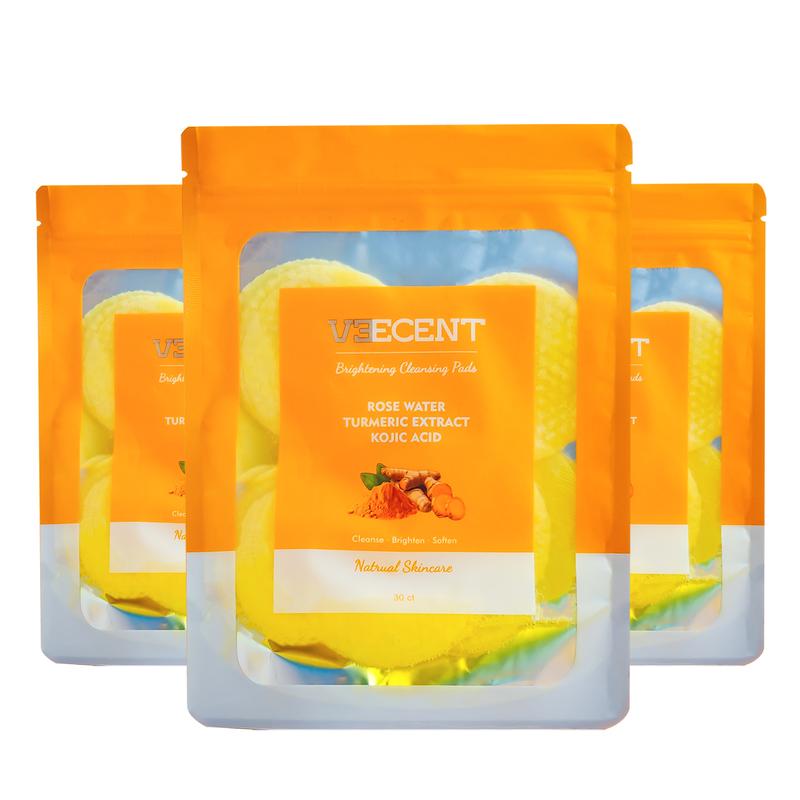 NEW Veecent-Turmeric and Kojic Cleansing Pads Daily Gentle Cleanser Cosmetic