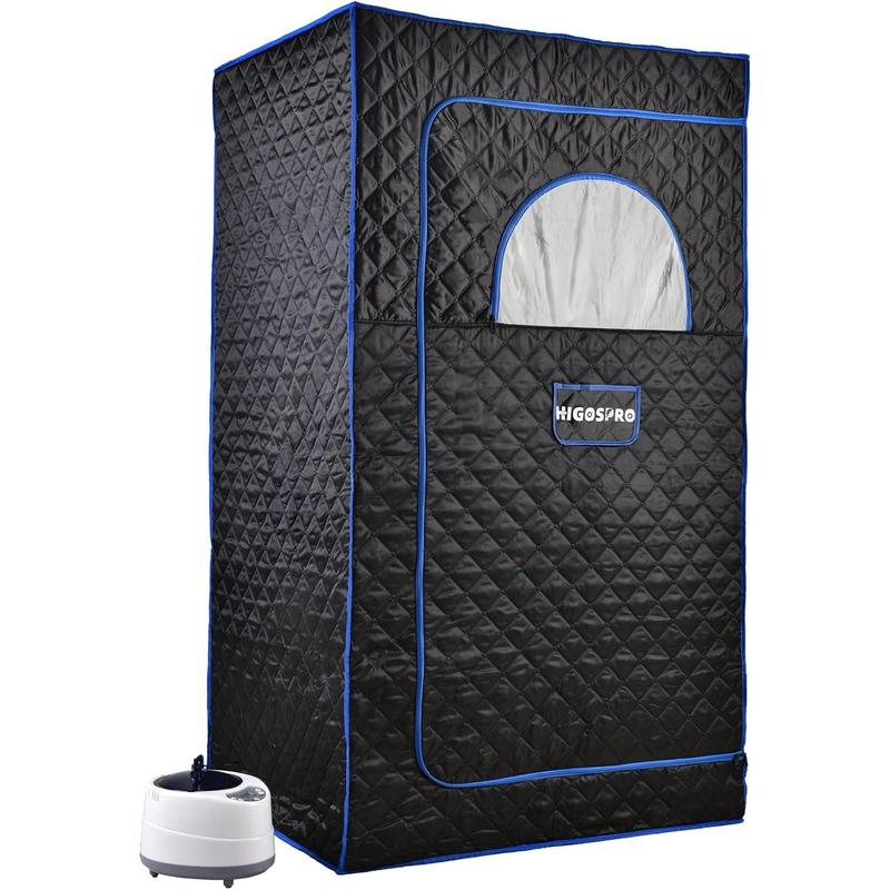 Portable Full Size Steam Sauna, Lightweight Steam Saunas for Home Spa, FCC Certified 2.6L & 1000W Steam Generator, 90 Minute Timer, Indoor Steam Sauna Tent with Remote Control, Black