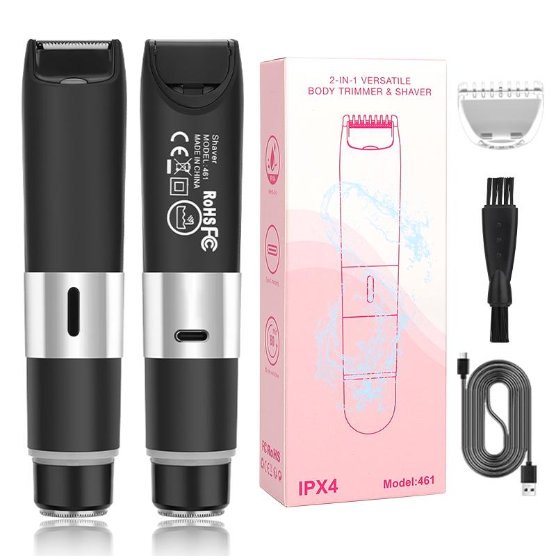 2-in-1 waterproof personal care product, ceramic blade compact and convenient for personal care, bikini waterproof hair comfortable groin  trimmer electric groin