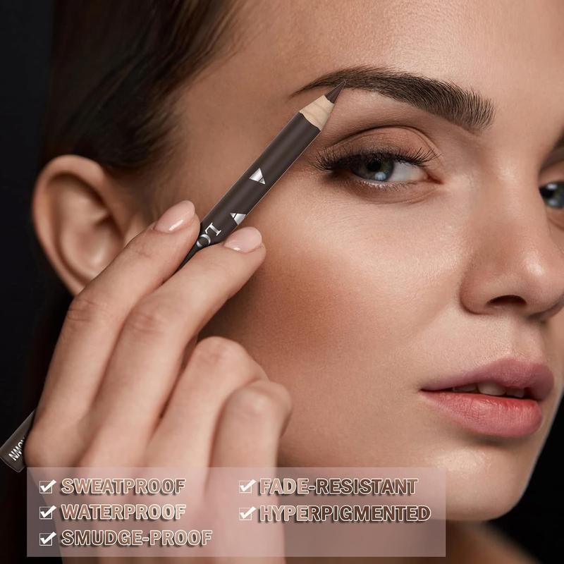 6 count Dark Brown Eyebrow Pencil Eyeliner Set, Waterproof Eye Brow Pencil, Easy to Coloromen Women Professional Eyebrow Pencil Smudge Proof Long Lasting Makeup Eye Liners