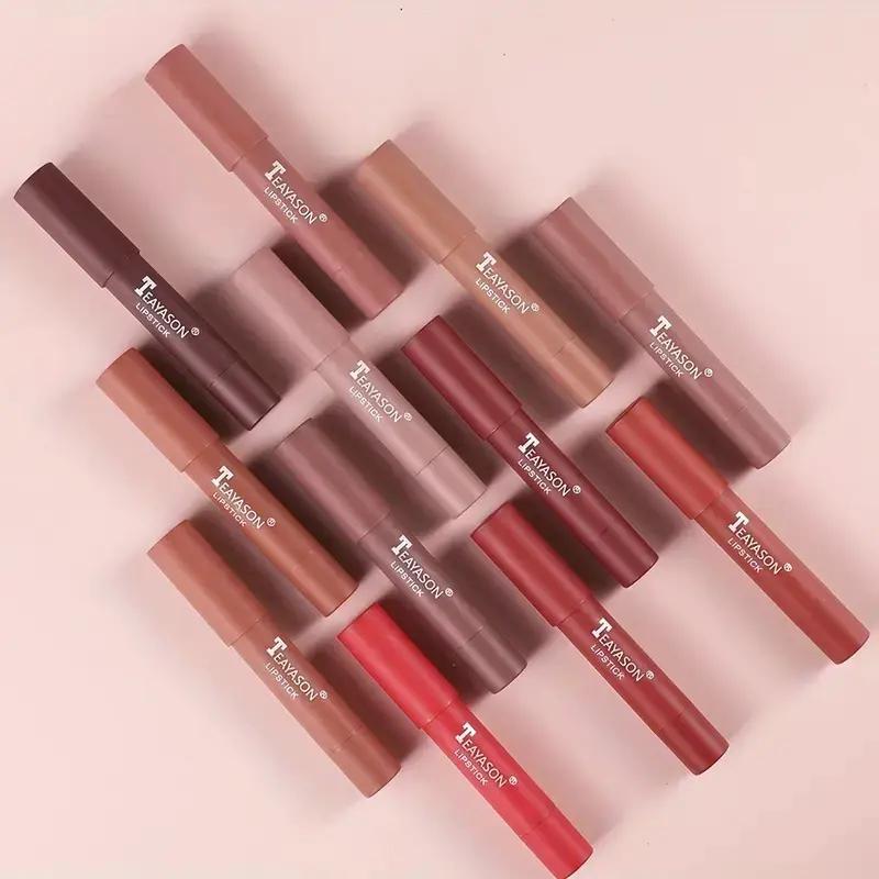 Long-lasting Matte Lipstick, 3pcs set Waterproof Easy Coloring Lip Sticks, Moisturizing Matte Lipstick, Suitable for All Occasions Lip Makeup, Hydrating Lipgloss, Girls and Women Makeup Accessories