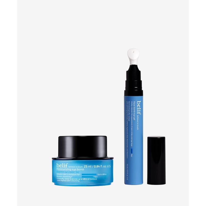 belif Eye Duo Eye Gel and Moisturizing Eye Bomb Treatment for Dark Circles - Gel and Moisture Serum Hydrating Under Eye Repair Cream Eye Repair Cream