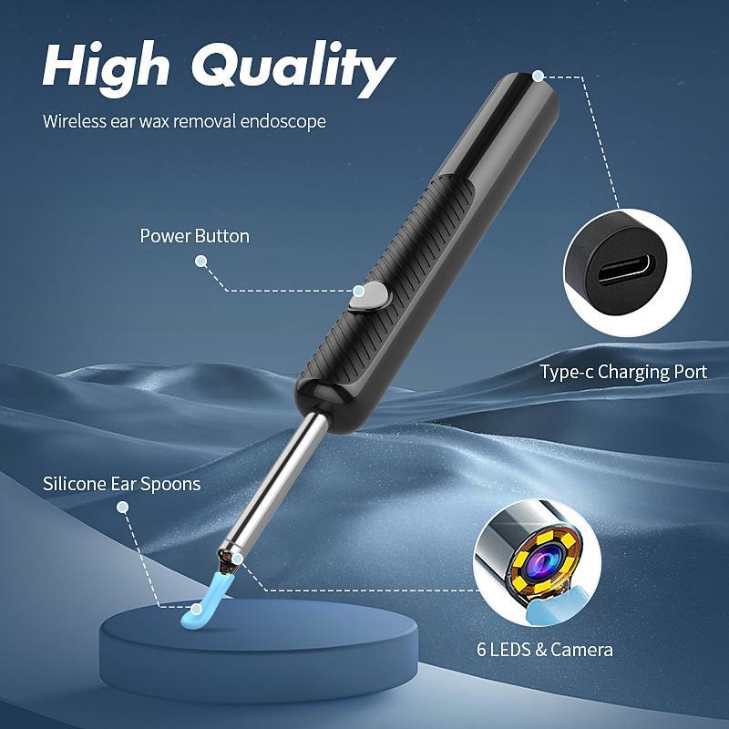 Smart Visual Ear Cleaning Tool, 1 Box Ear Wax Removal Tool with LED Light, Ear Cleaner with Camera, HD Ear Scope, Earwax Remover Picker