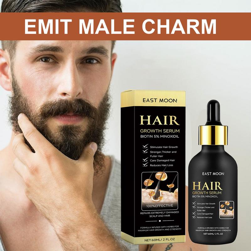 Men's Beard & Hair Care Serum- East Moon, Nourishing & Moisturizing Strengthening Serum for Beard & Hair, Professional Hair Care Product Daily Use  Gifts for Men Dad Him Boyfriend Husband Brother, Thanksgiving GiftFall Gifts for Men Lightweight Comfort