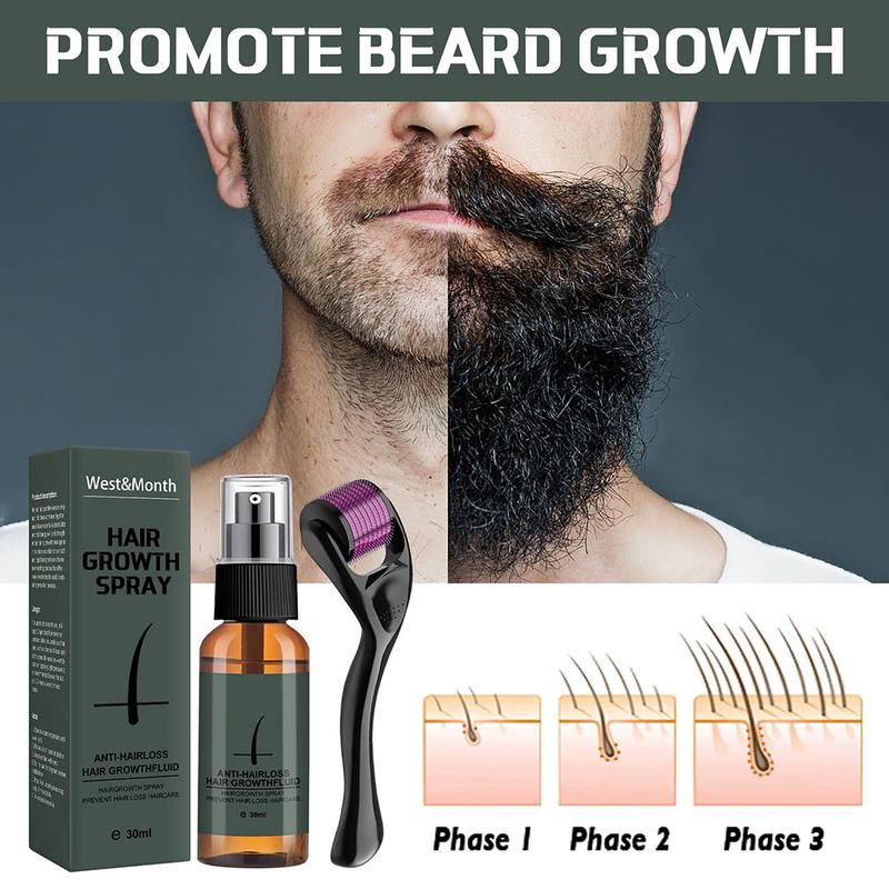 Beard Growth Spray Kit Nourishing Moisturizing Spray Beard Care Beard Growth Thickening Lotion