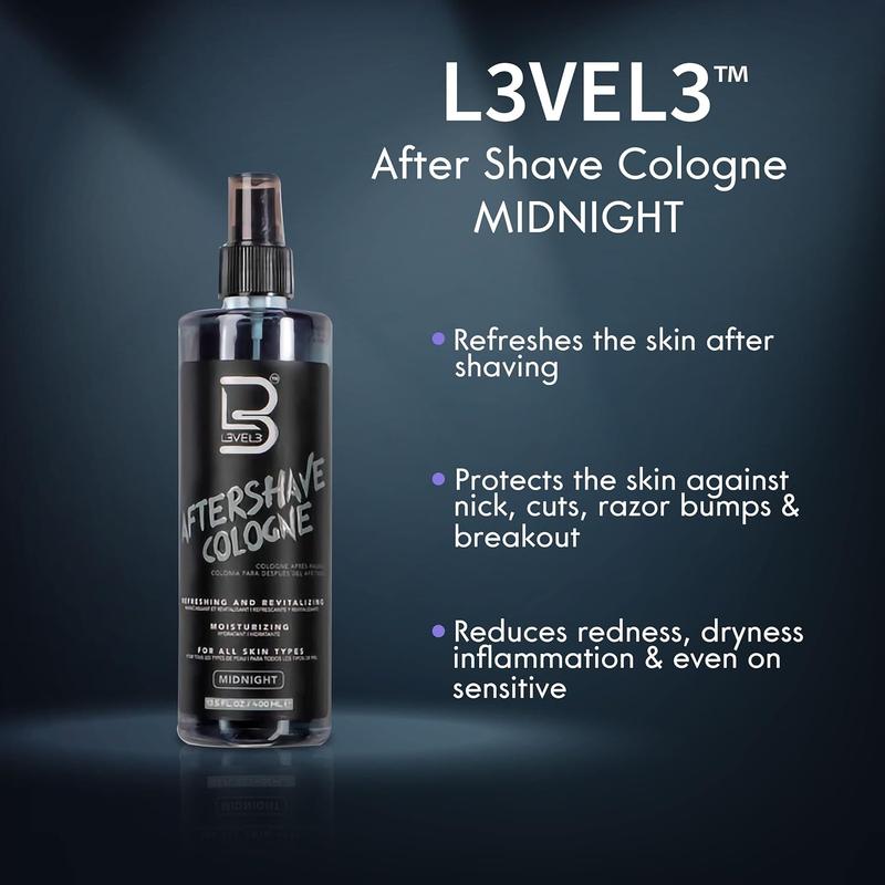 L3 Level 3 after Shave Spray Cologne - Softens Skin - Refreshes and Relieves Face and Skin - Styling Powder Included (Rose) L3