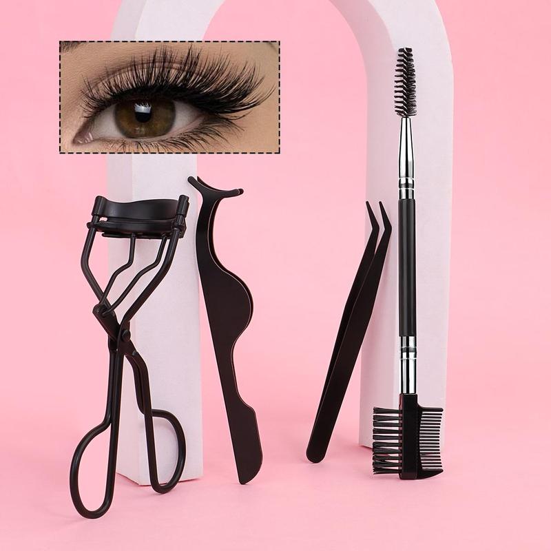 Eyelash Curler Set, 14pcs set Portable Eyelash Curler with Silicone Pad & Tweezers & Eyelash Comb, Professional Makeup Tools for Women