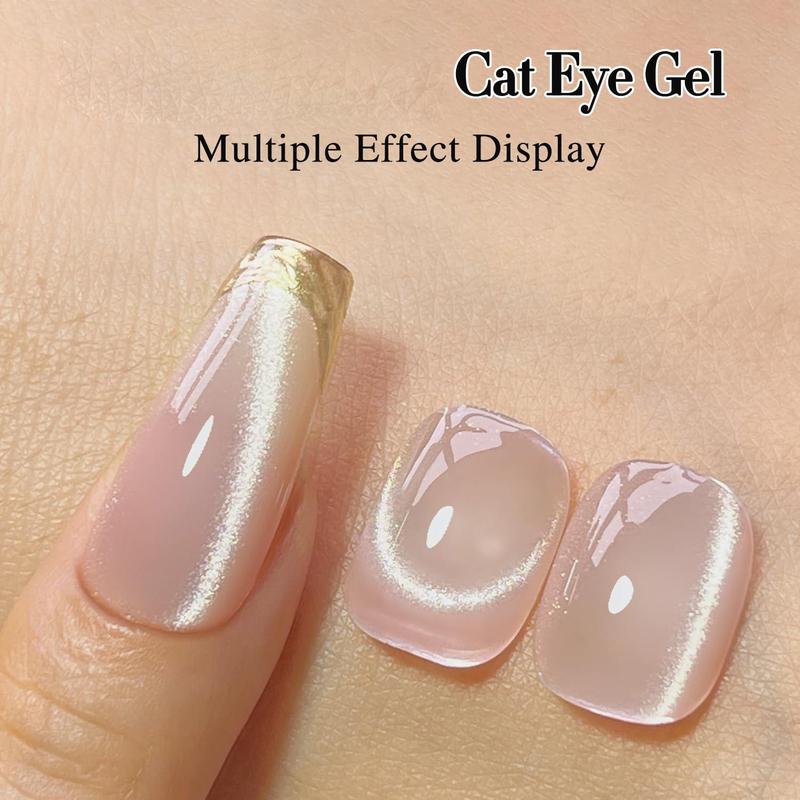 0.5 OZ Cat Eye Gel Polish with Magnet 15ML Holographic Glitter Shimmer Translucent Jelly Color Magnetic Nail Polish Salon DIY at Home (MC1057) jellybean sweetsnails