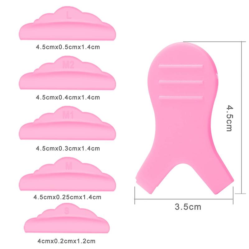 44 count Lash Lift Rods,Silicone Eyelash Perming Curler Makeup Tools,5 Sizes S M M1 M2 L,Reusable Lash Lifting Pads (Pink) Plastic Brush