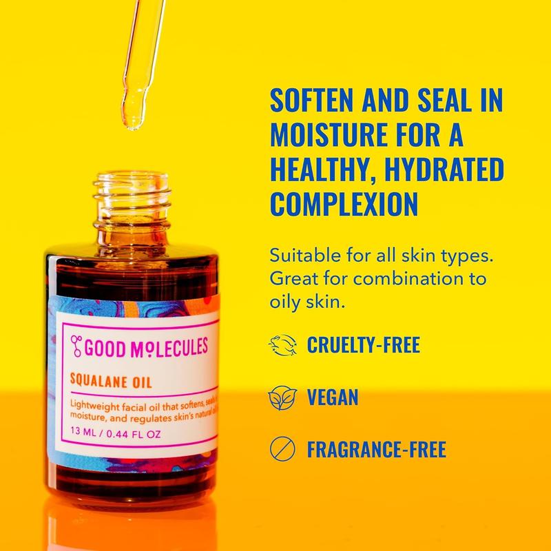 Good Molecules Squalane Oil - Moisturizer for Face, Skin, and Hair, Plumping, Firming, Anti-Aging - Skincare for Face to Hydrate and Calm the Skin