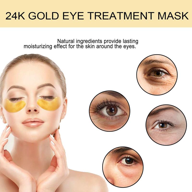 24k Gold Comfort Under Eye Patch, Skincare Moisturizing Eye Mask for Soothing Dry Skin, Hydrating Personal Eye Skin Care Supplies for Daily Use, Summer Skin Care Products