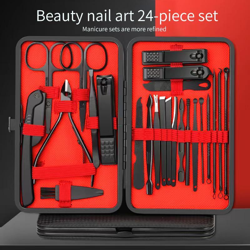 Stainless Steel Nail Clipper Set with Storage Case, 1 Set Portable Manicure & Pedicure Tool for Home & Travel, Professional Nail Care Tool for Men & Women