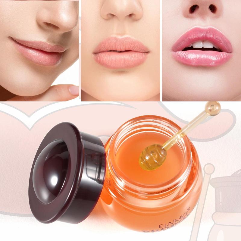 Sugar Lip Scrub & Honey Lip Mask & Peach Lip Mask, 3 Counts set Moisturizing Lip Care Set, Lip Exfoliating Scrub, Lip Care Product for Women & Girls