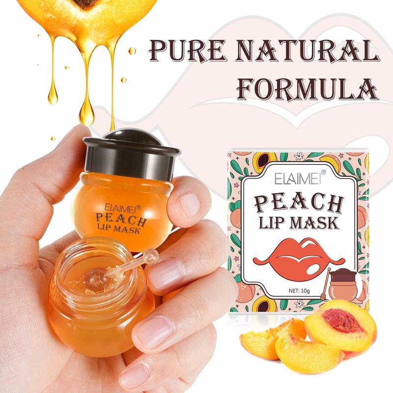 Sugar Lip Scrub & Honey Lip Mask & Peach Lip Mask, 3 Counts set Moisturizing Lip Care Set, Lip Exfoliating Scrub, Lip Care Product for Women & Girls