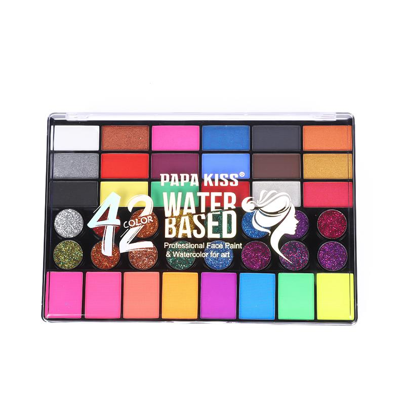 42 Watercolor base colors This professional face and body painting kit includes, ideal for creating creative and festive designs, Cosplay design i love