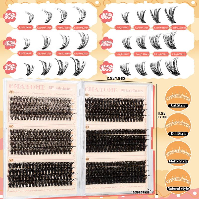 Individual Lashes Set, 1 Set Natural-looking Fluffy Eyelash Extensions, Professional Eyelash Set, Eyelash Extension Set, Eyelash Set, Cosmetic Products