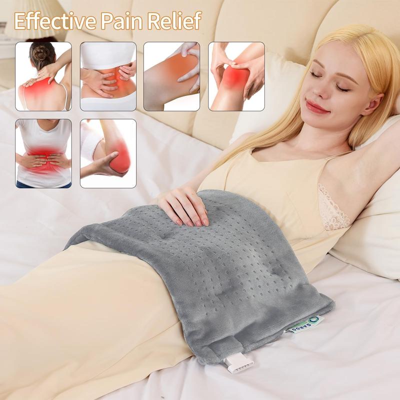 Massage Weighted Heating Pad, Back and Shoulder Heating Pad, Electric Heating Pad with 3 Heat Settings, 6 Massage and Moist Heat Options, Auto Shutoff, Gift for Women Men Mom