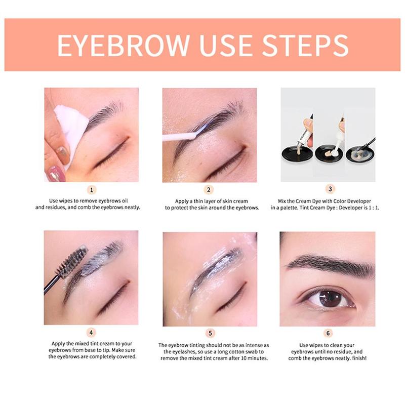 Eyebrow Dye Kit, 1 Set Eyebrow Tinted Cream Eyelash Pomade Cream, Eye Brow and Eye Lash Coloring Cream, Eyebrow Makeup Products