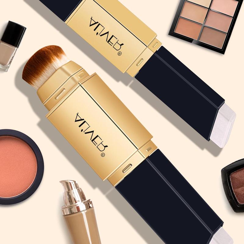 Aliver 2-in-1 Concealer Stick Foundation with Cosmetic Brush Concealer, Full Coverage Pore 01 Color and Aliver Liquid Foundation Sunscreen Base Makeup Plus Pink Makeup Brush