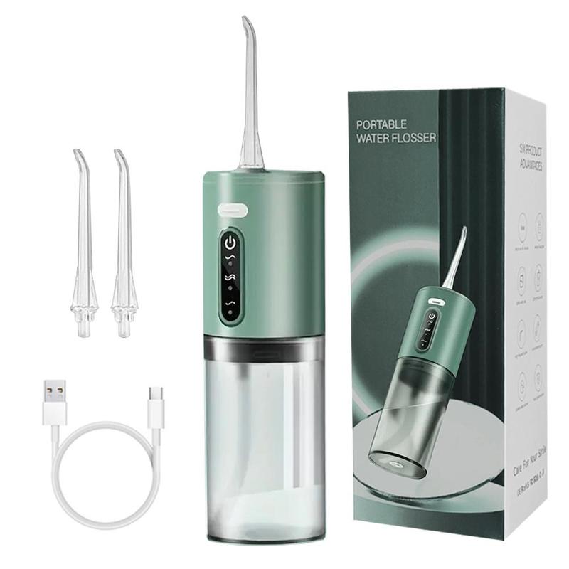 Portable Electric Oral Irrigator, 1. Set Cordless Electric Oral Irrigator with Nozzles, Teeth Gum Care Tongue Cleaning Plaque Removal Kit, Oral Care Appliances for Home and Travel