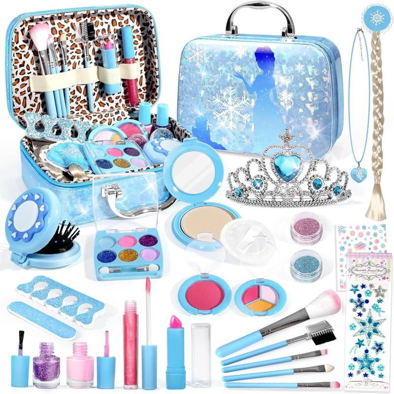 Kids Makeup Kit , Frozen Makeup Set , Real Washable Makeup Kit for Girls, Birthday Christmas Princess Gifts for Girls Kids Toddlers