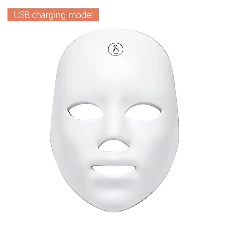 7 Color Touchable Led Facial Mask, USB Rechargeable Skin Care Mask, Professional Skincare Tools For Women, Facial Comfort Beauty Instrument for Spring