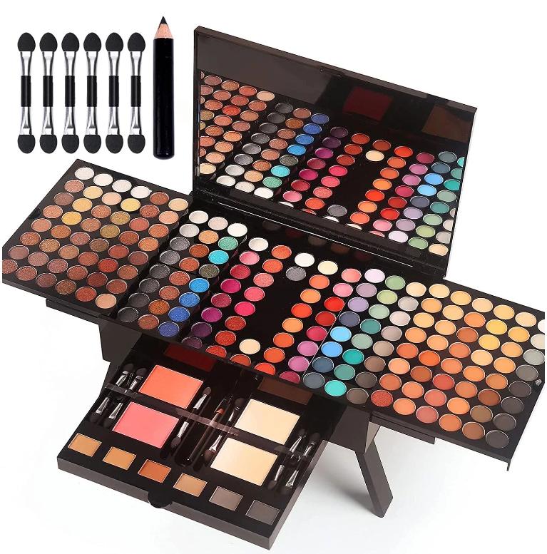 190 Colors Cosmetic Makeup Palette Set Kit Combination,Professional Makeup Kit for Women Full Kit,Makeup Pallet,Include Eyeshadow Facial Blusher Eyebrow Powder Eyeliner Pencil Mirror