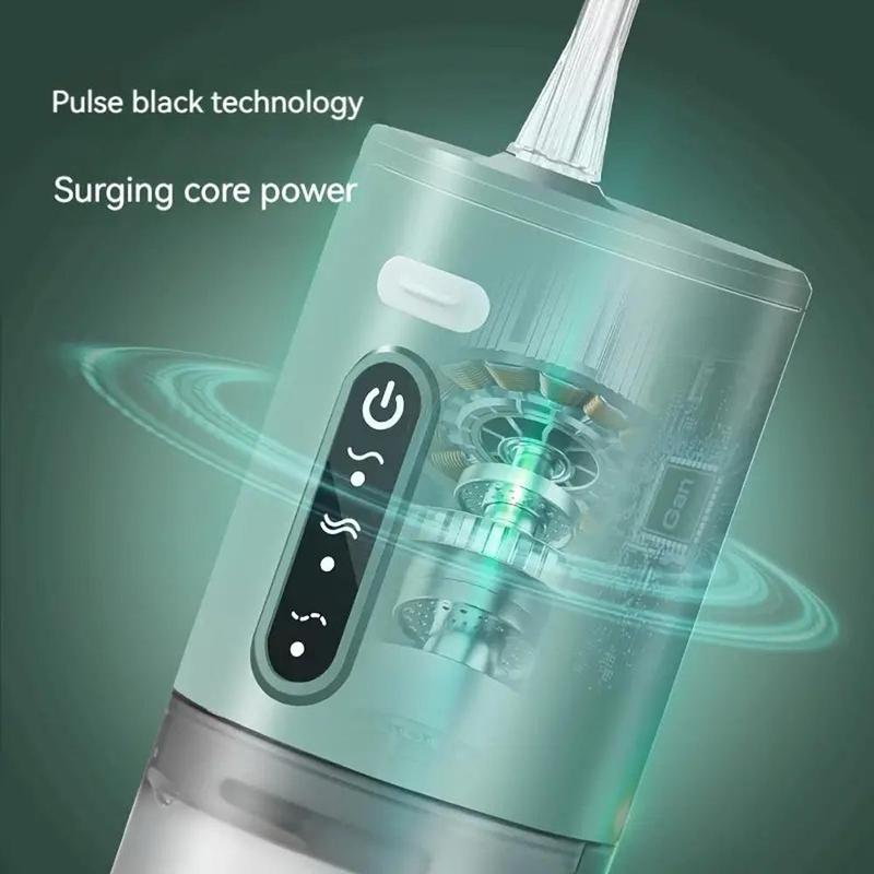 Portable Electric Oral Irrigator, 1. Set Cordless Electric Oral Irrigator with Nozzles, Teeth Gum Care Tongue Cleaning Plaque Removal Kit, Oral Care Appliances for Home and Travel